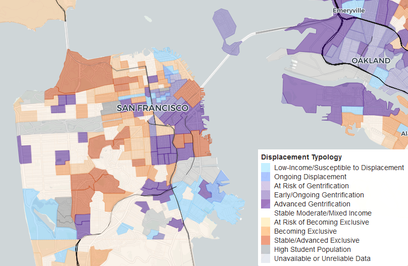 Figure 23. San Francisco Bay Area gentrification and displacement map.