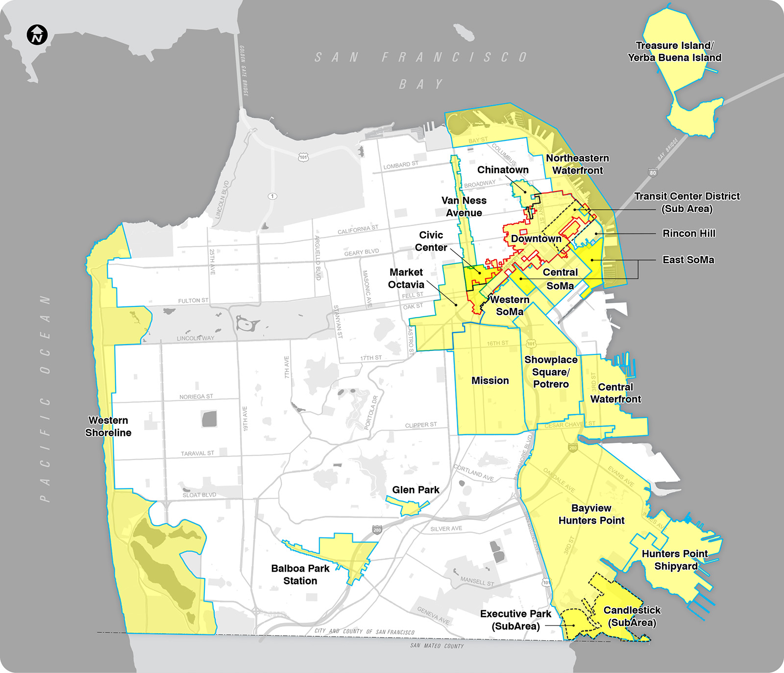 Area Plans map