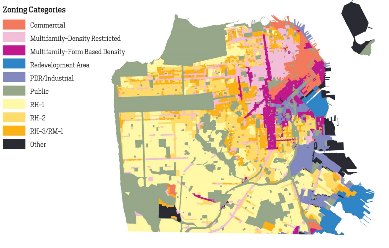 Figure 21. Map of simplified zoning categories for the Housing Affordability Strategies analysis.