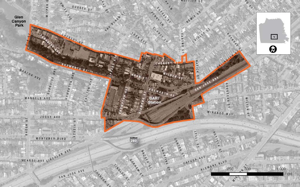 Map 1 - Glen Park Plan Area