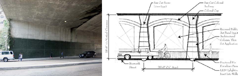 Photo and diagram of Bosworth Street underpass